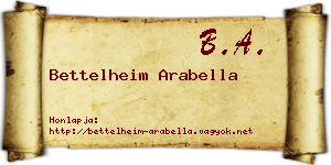 Bettelheim Arabella névjegykártya